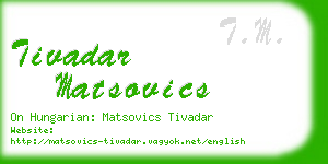 tivadar matsovics business card